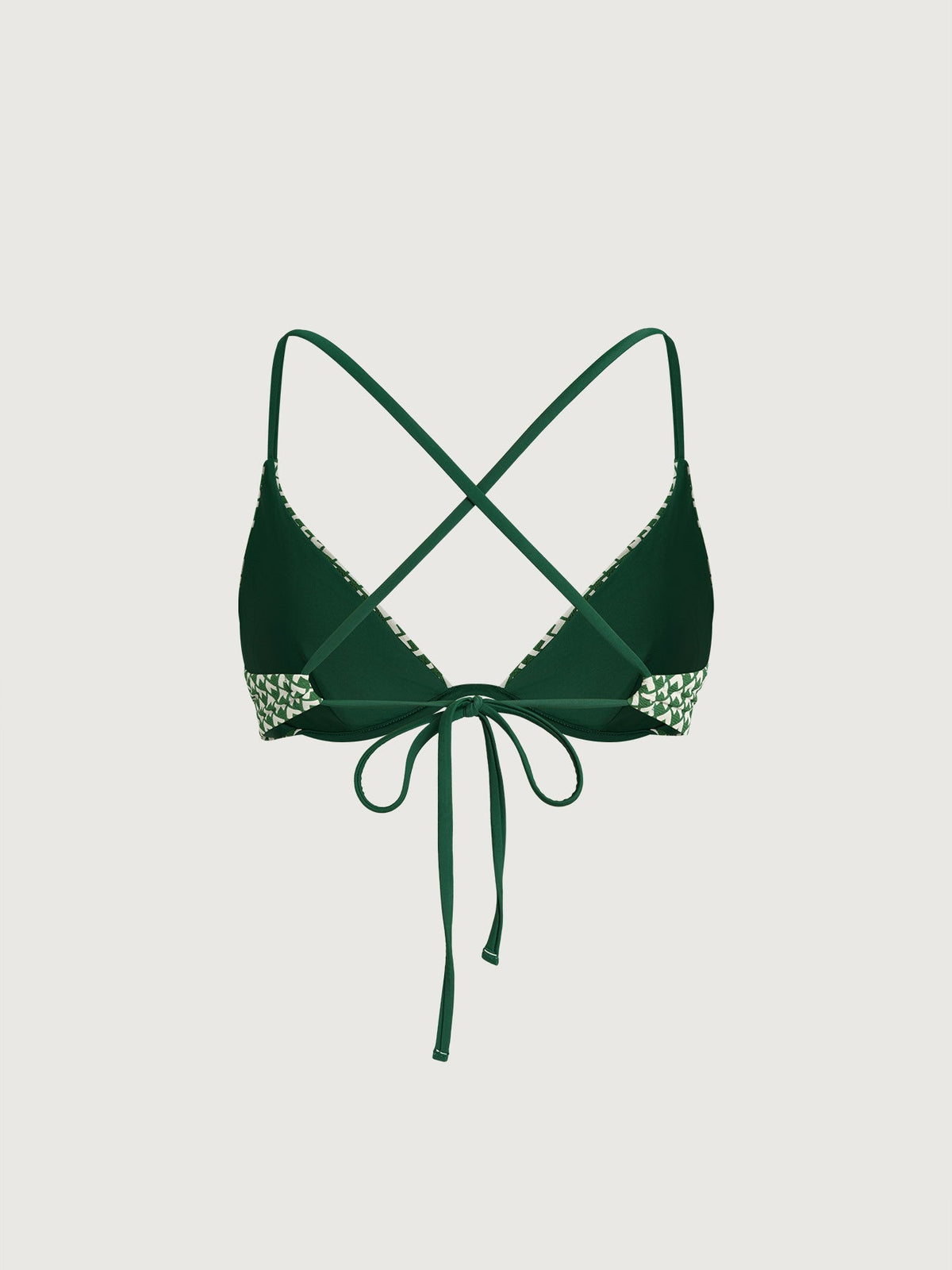 Green Geometric Textured Underwire Bikini Top