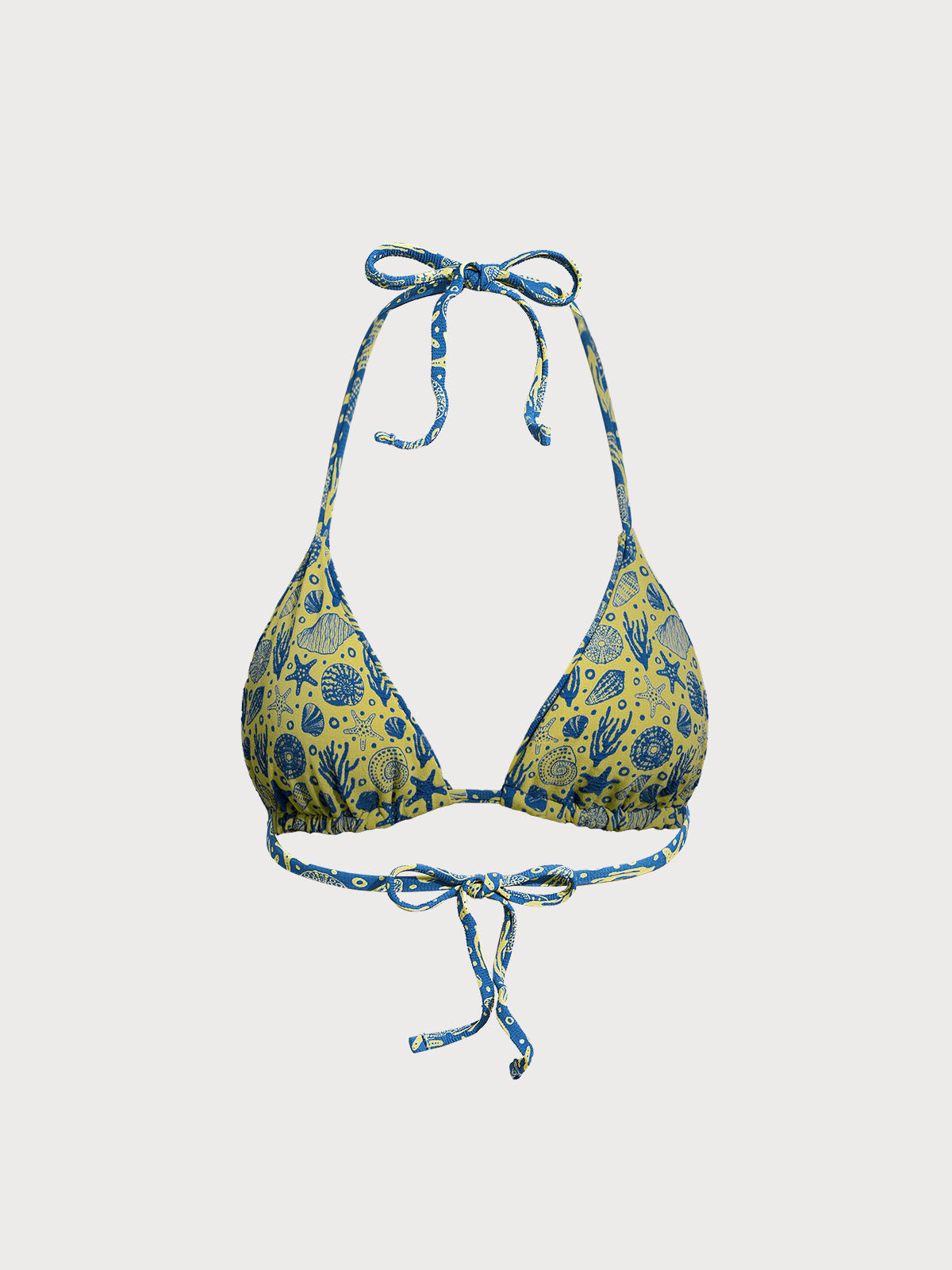 Blue Reversible Print Triangle Bikini Top