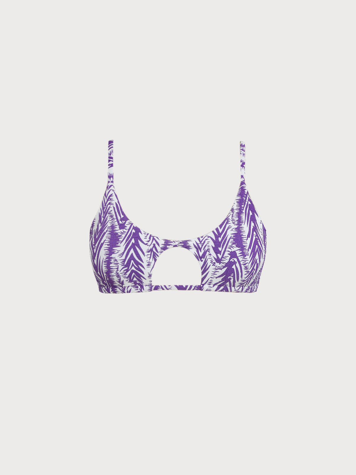 Purple Textured Cutout X Cross Bikini Top