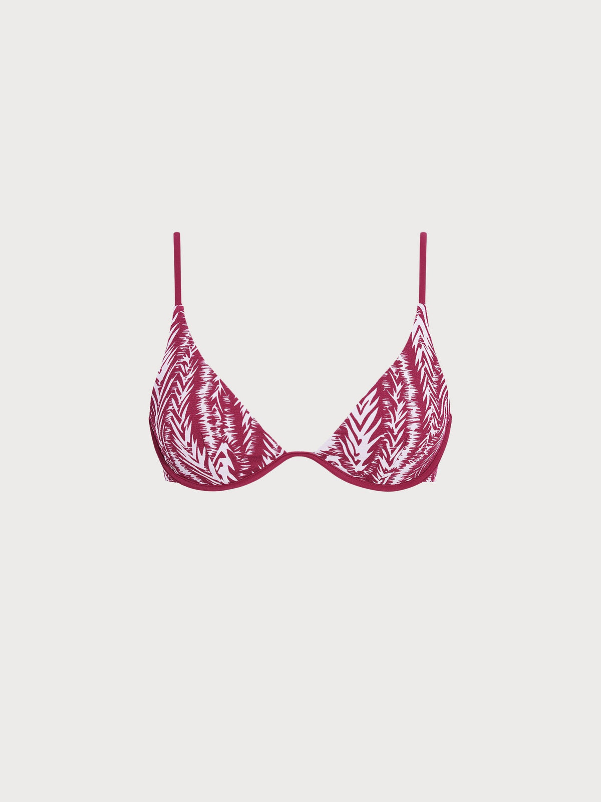 Wine Red Textured Underwire Bikini Top