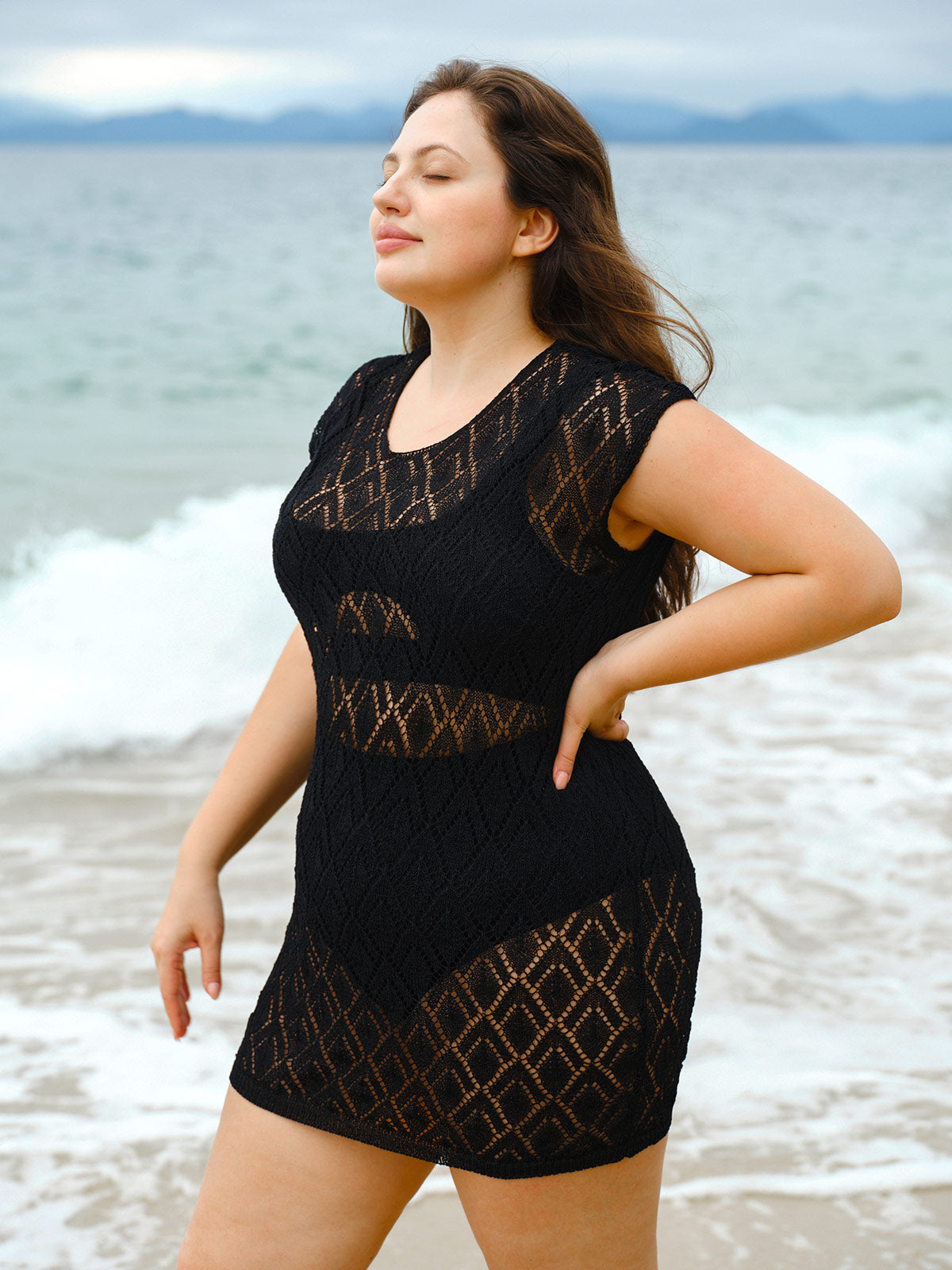Black Plus Size Cover Up