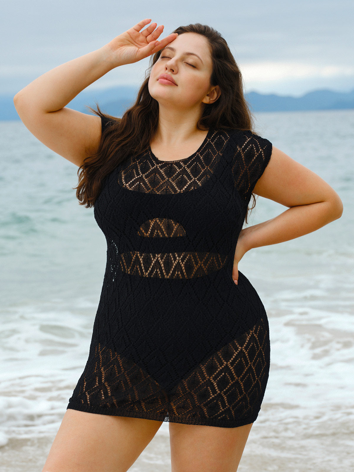 Black Plus Size Cover Up
