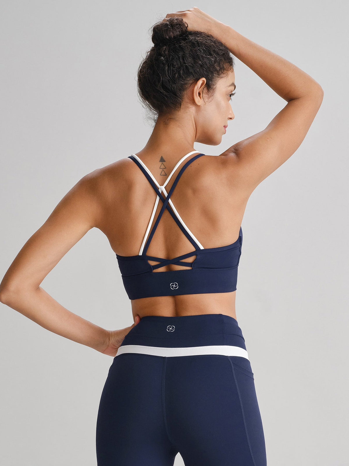 Navy X Cross Sports Bra - Light Support