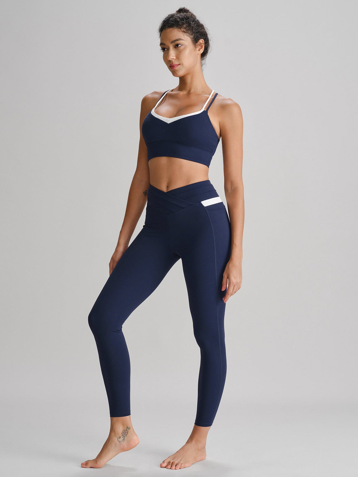 Navy X Cross Sports Bra - Light Support