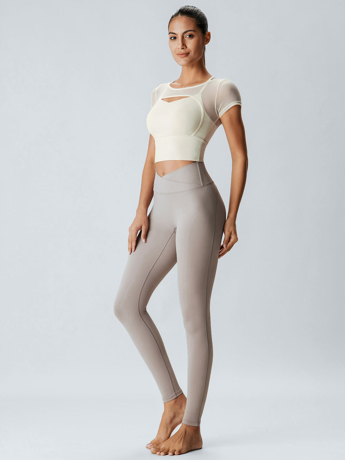 Cut Out Short Sleeve Top--Light Support