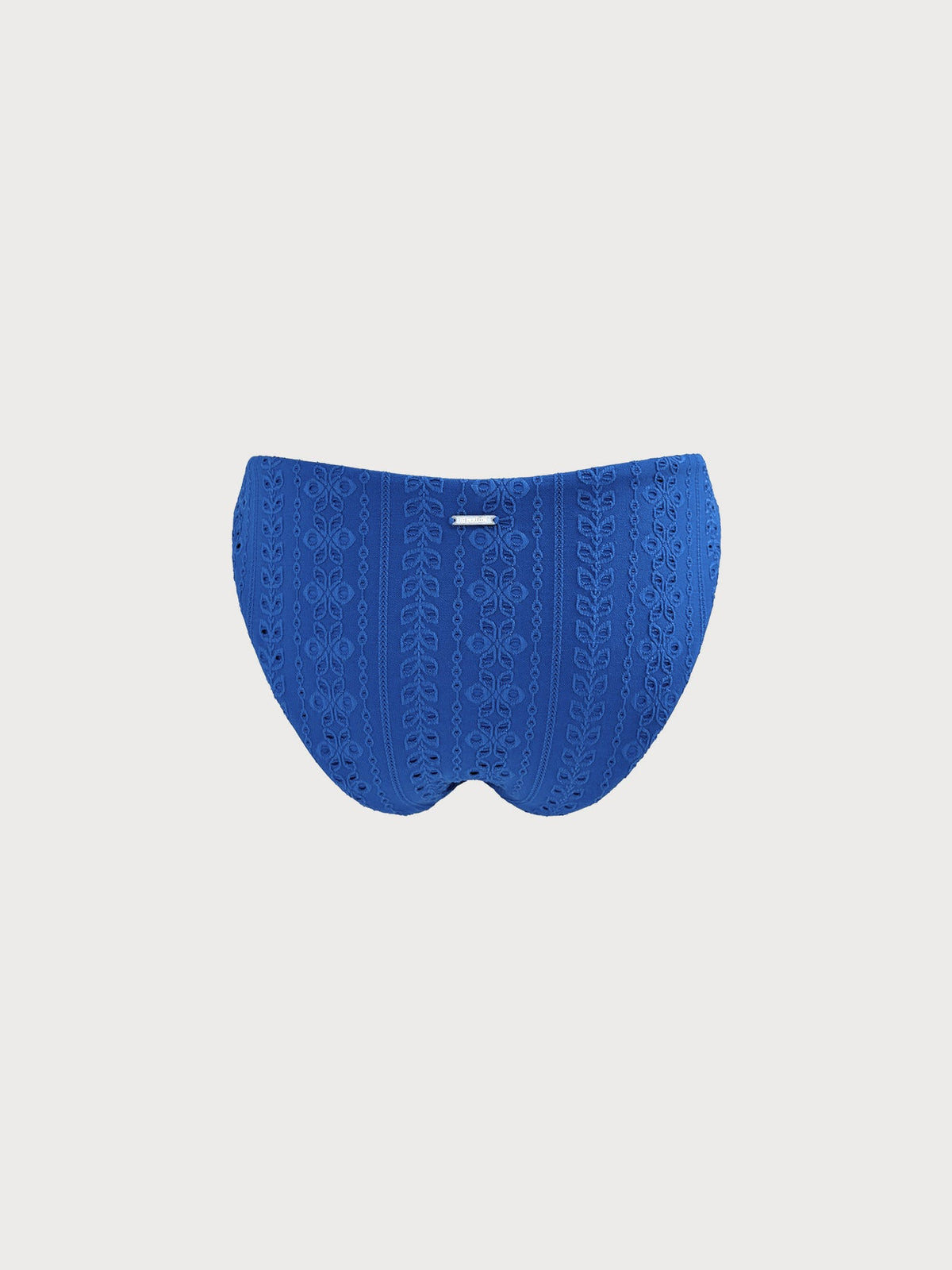 Blue Flora Textured O-Ring Bikini Bottom