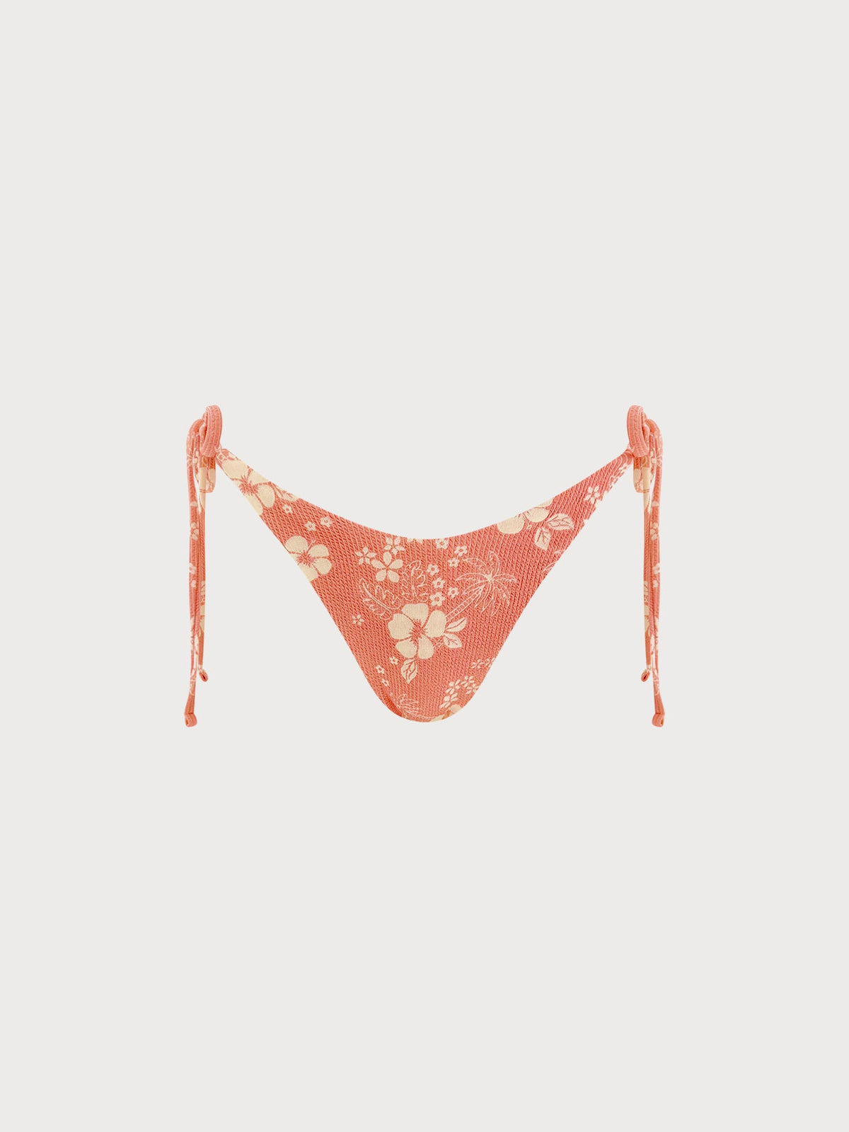 Orange Textured Tie Side Bikini Bottom