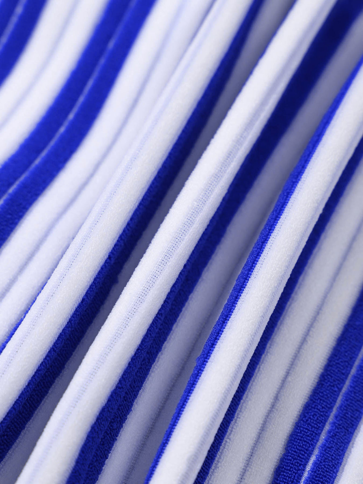 Blue Plush Texture Stripe Boyshorts