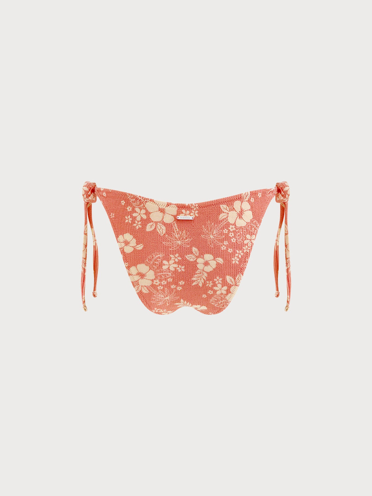 Orange Textured Tie Side Bikini Bottom