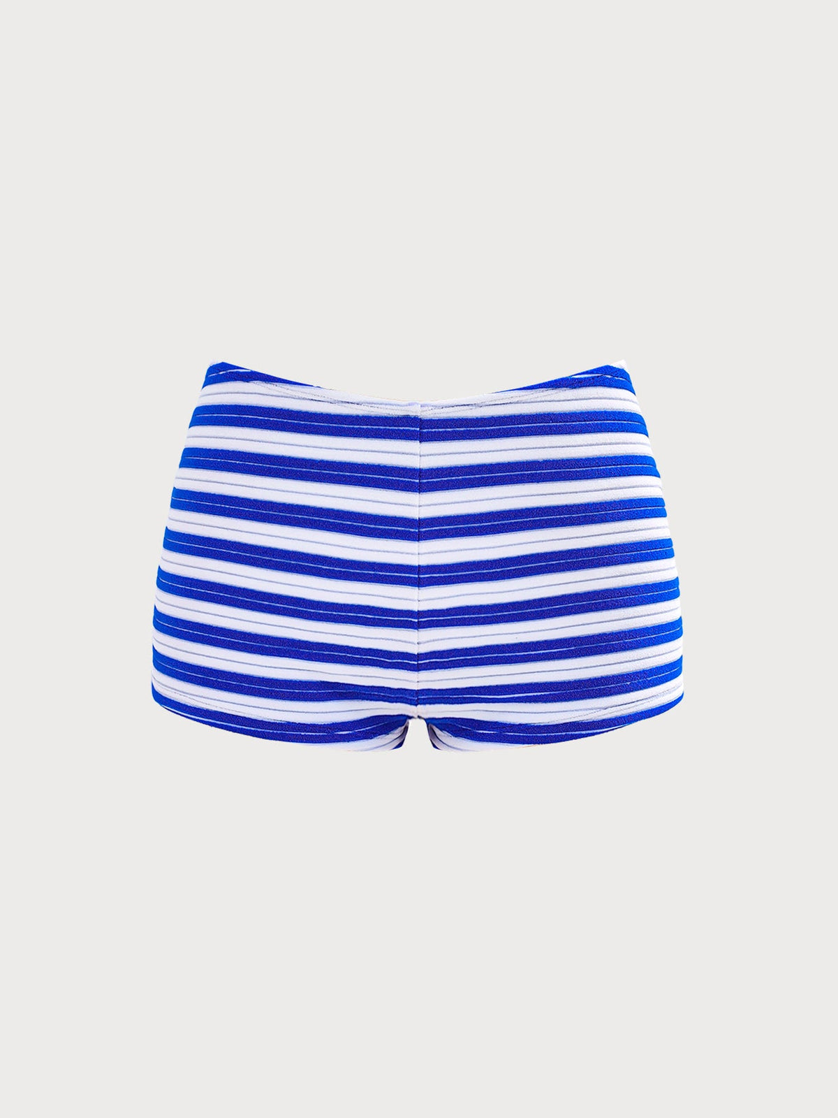 Blue Plush Texture Stripe Boyshorts
