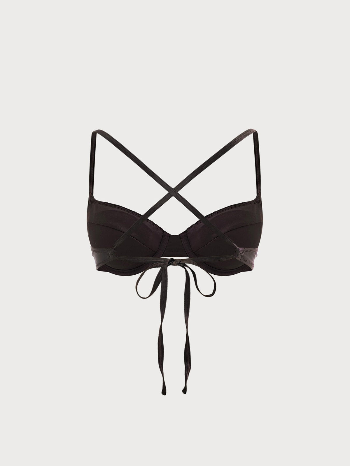 Dark Coffee Ruched Underwire Bikini Top