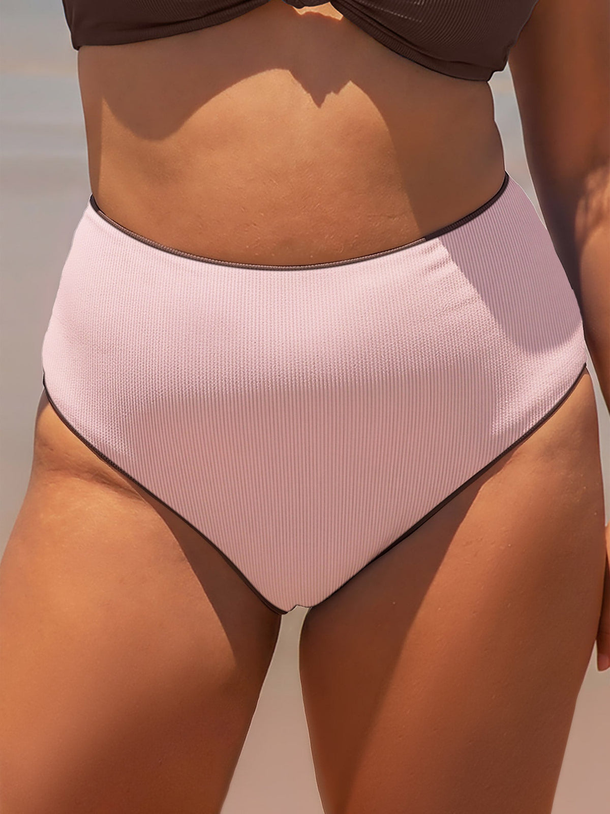 Dark Coffee Reversible Plus Size Bikini Bottom