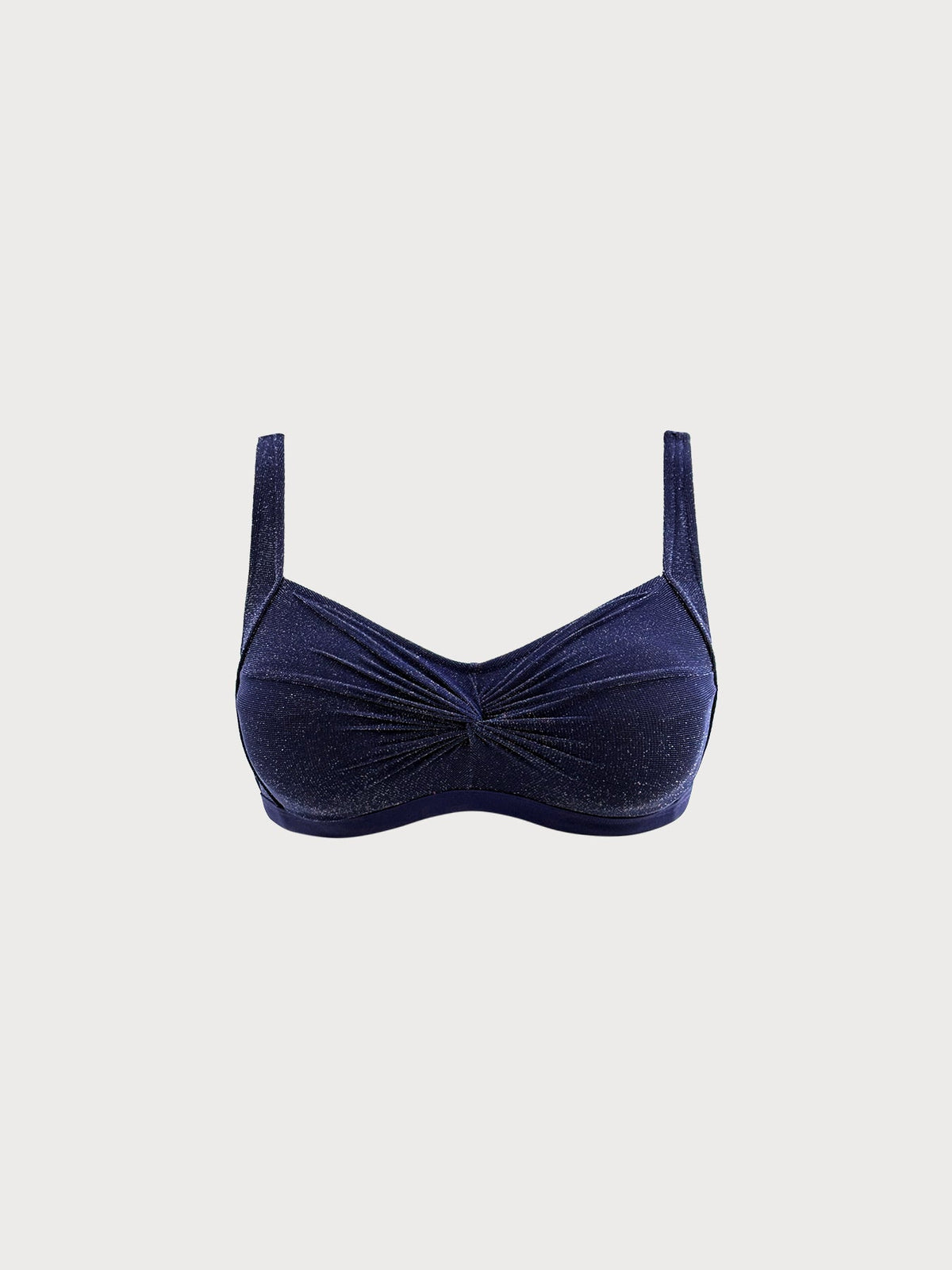 Navy Glitter X-Cross Plus Size Bikini Top