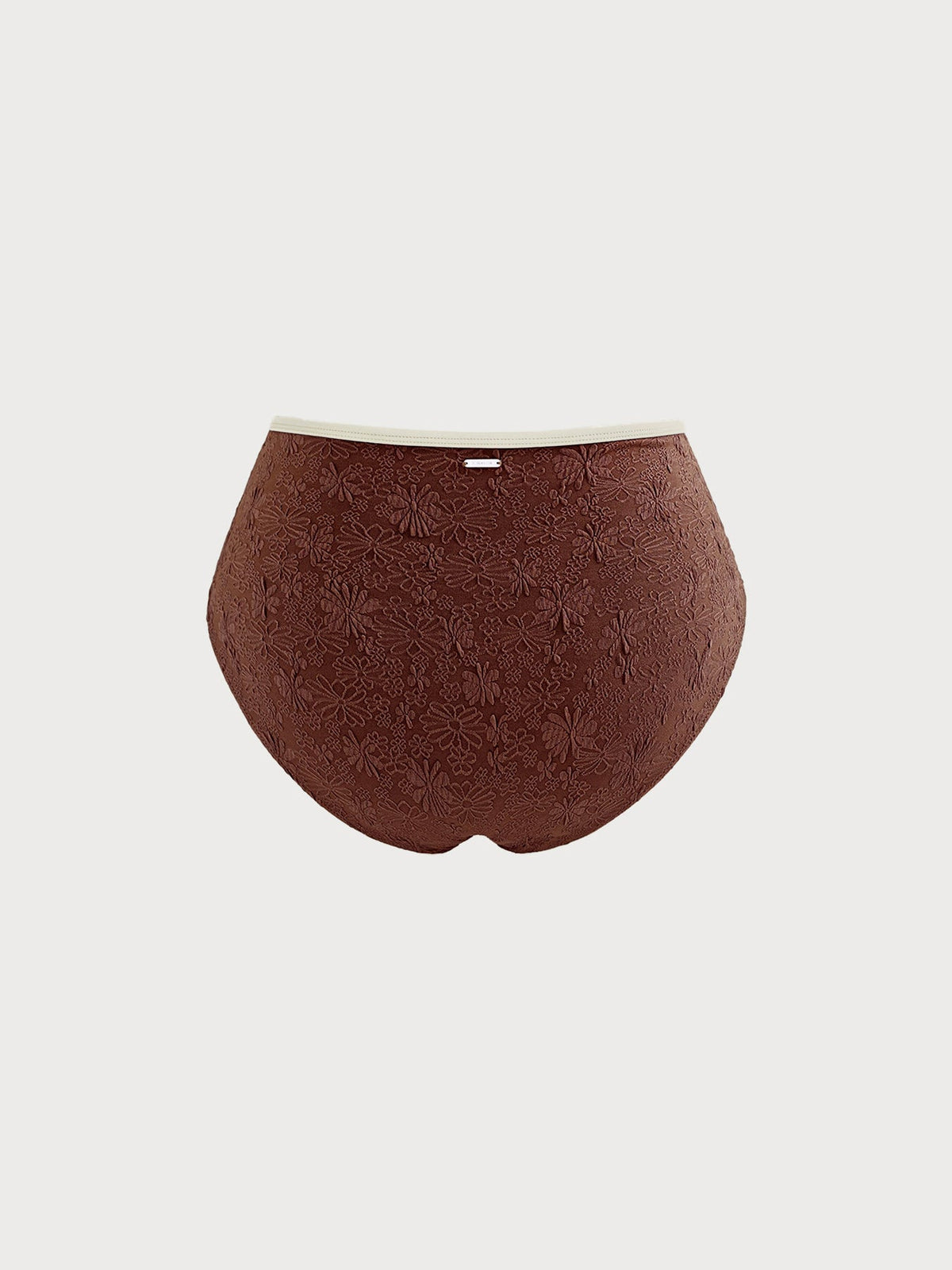 Dark Coffee Textured Plus Size Bikini Bottom
