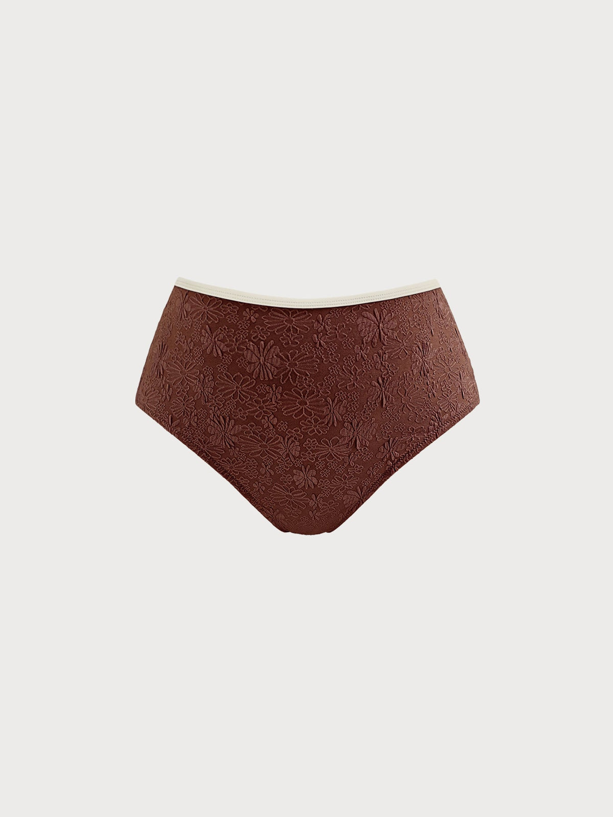 Dark Coffee Textured Plus Size Bikini Bottom