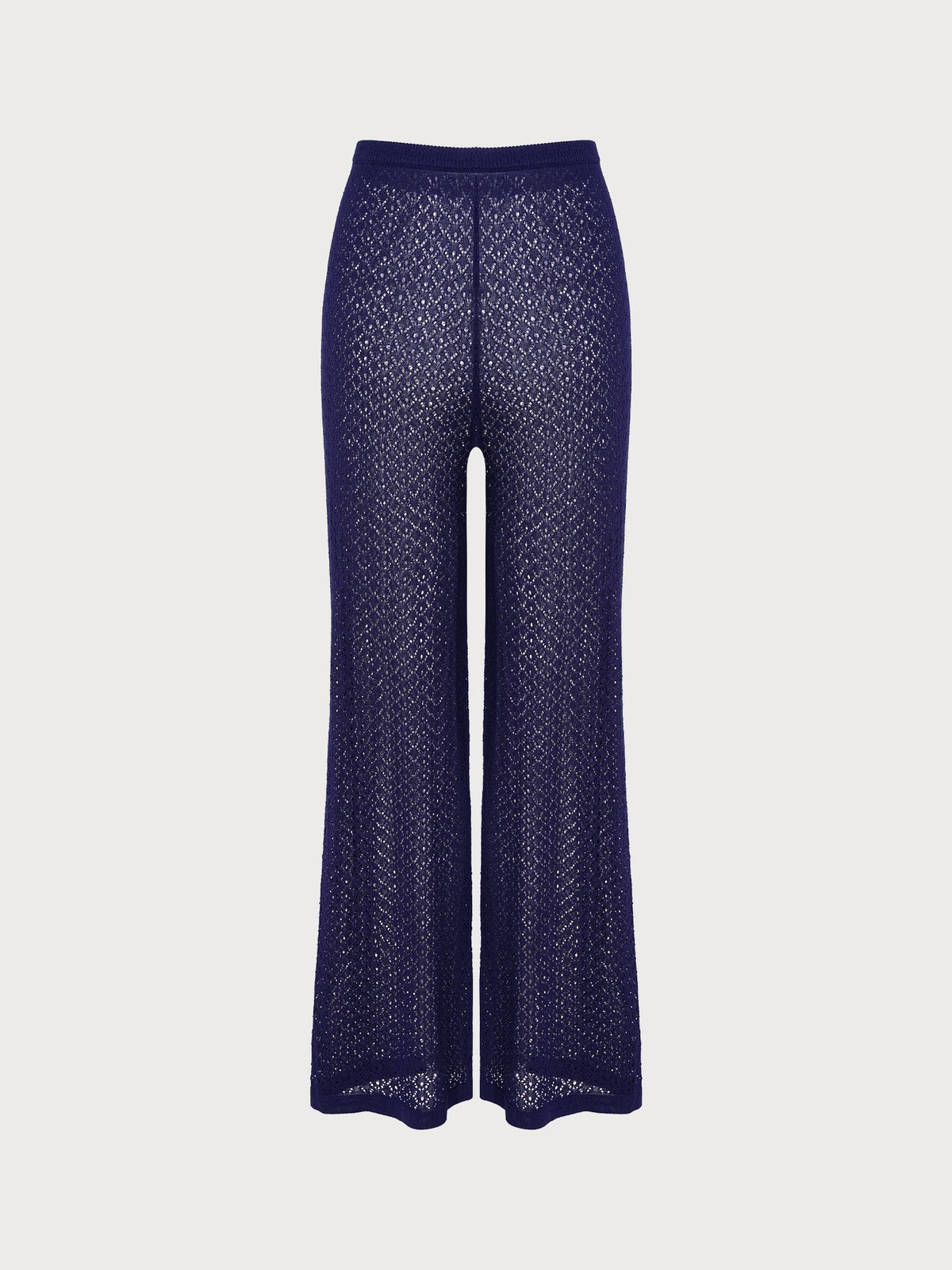 Navy Knitted Drawstring Flared Cover‑Up