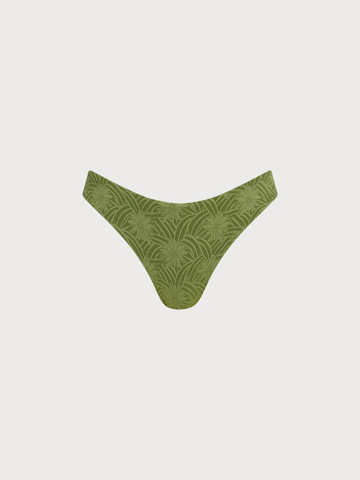 Dark Green Textured Bikini Bottom
