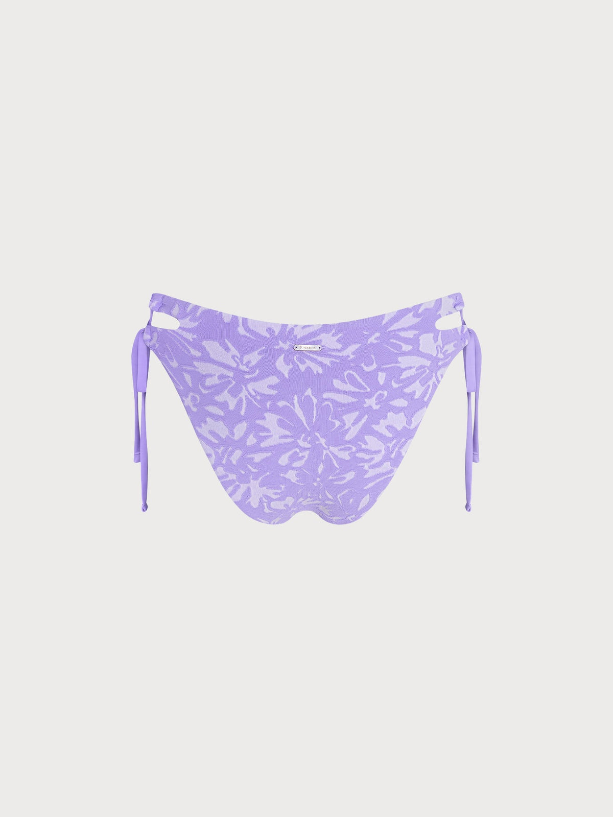 Light Purple Textured Tie Side Bikini Bottom