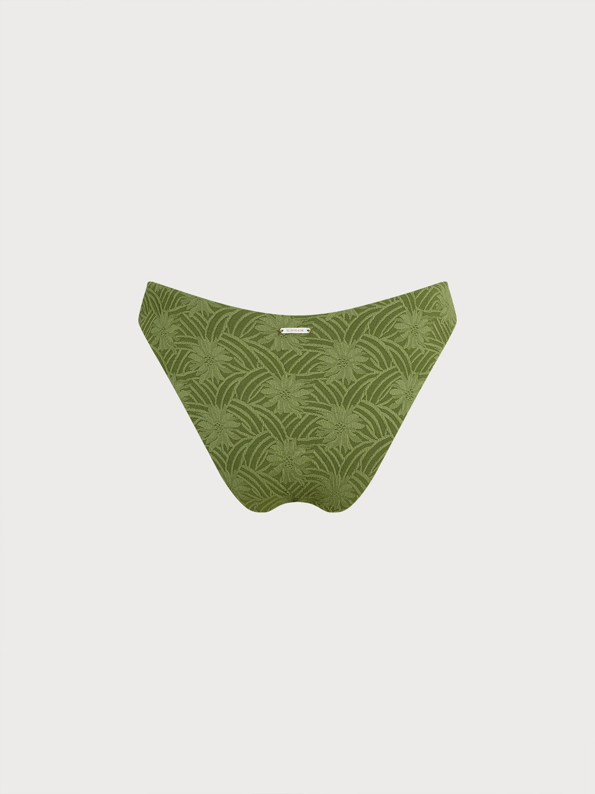 Dark Green Textured Bikini Bottom