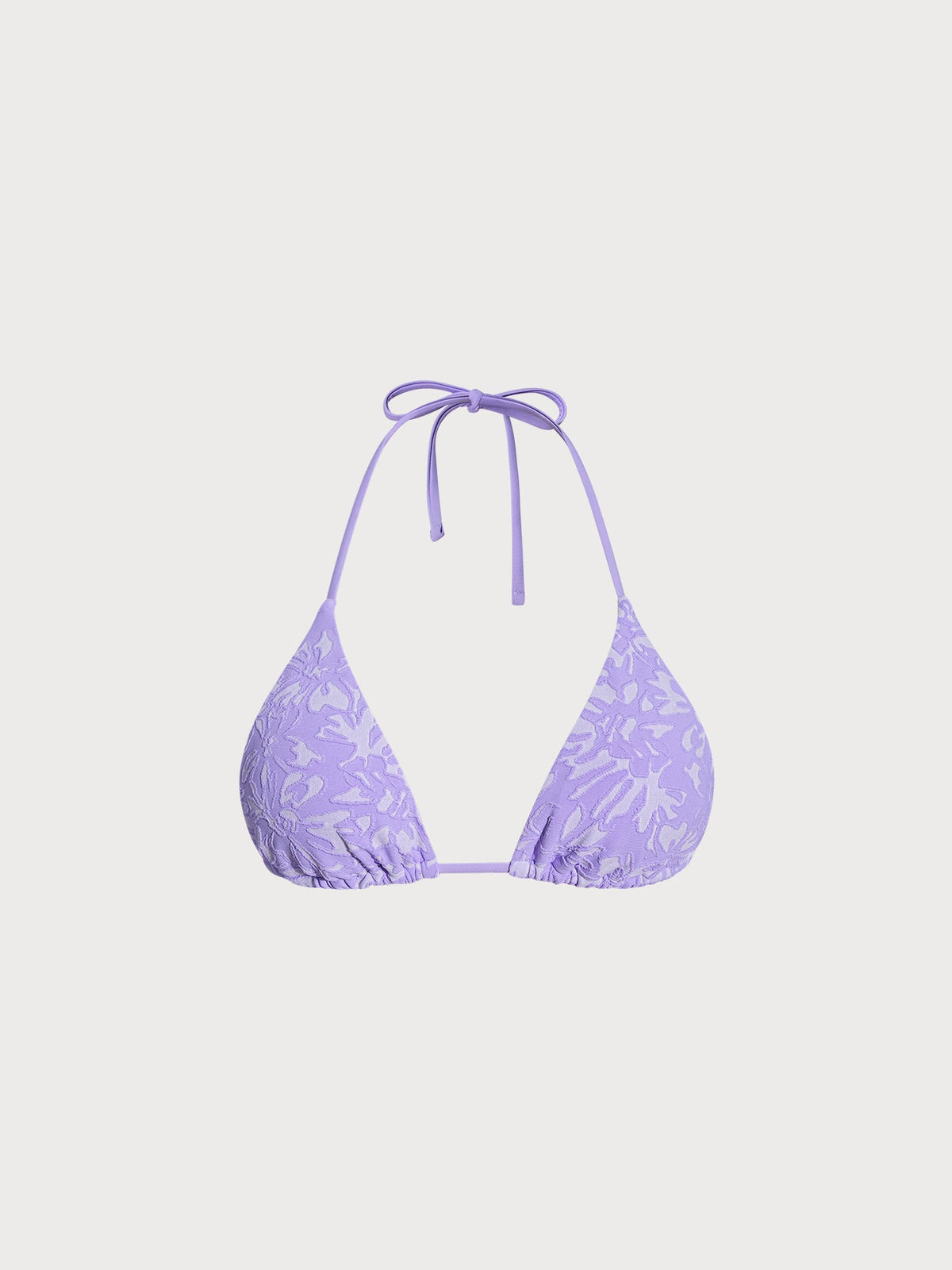 Light Purple Textured Triangle Bikini Top
