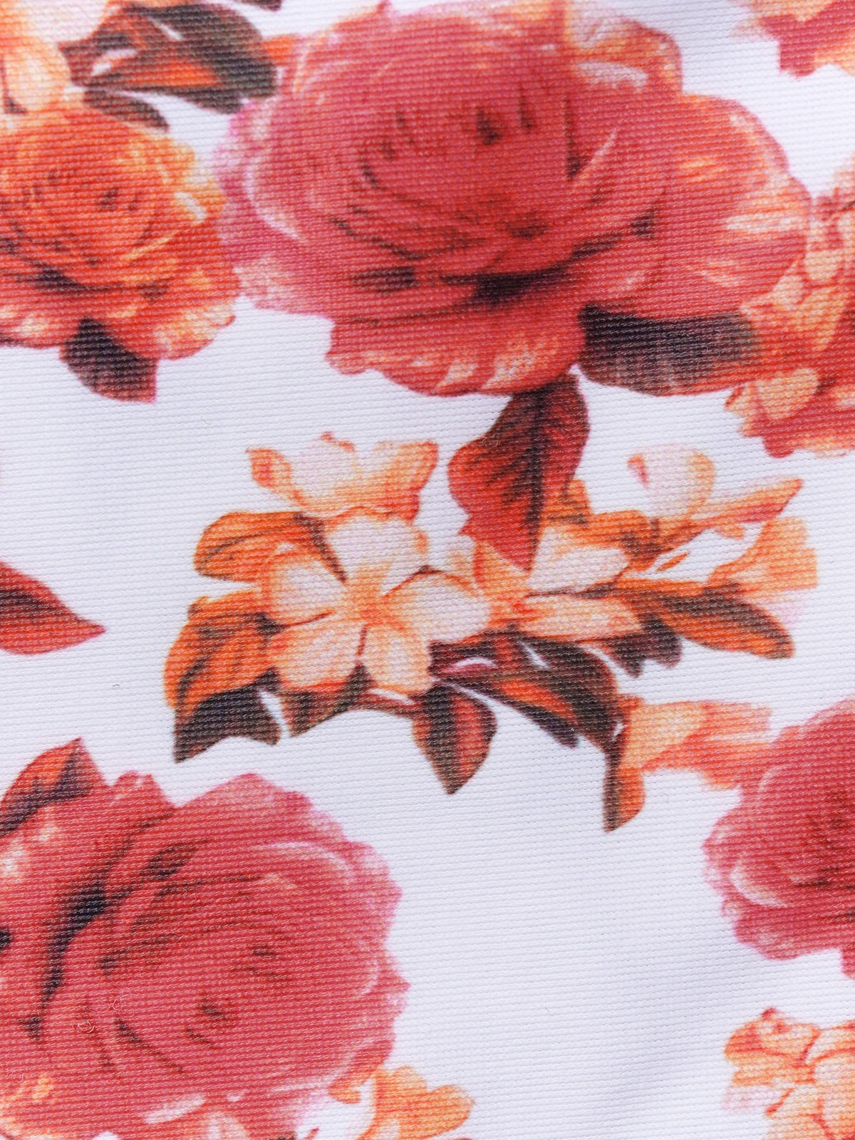 Red Floral Print Triangle Cross‑Back Bikini Top