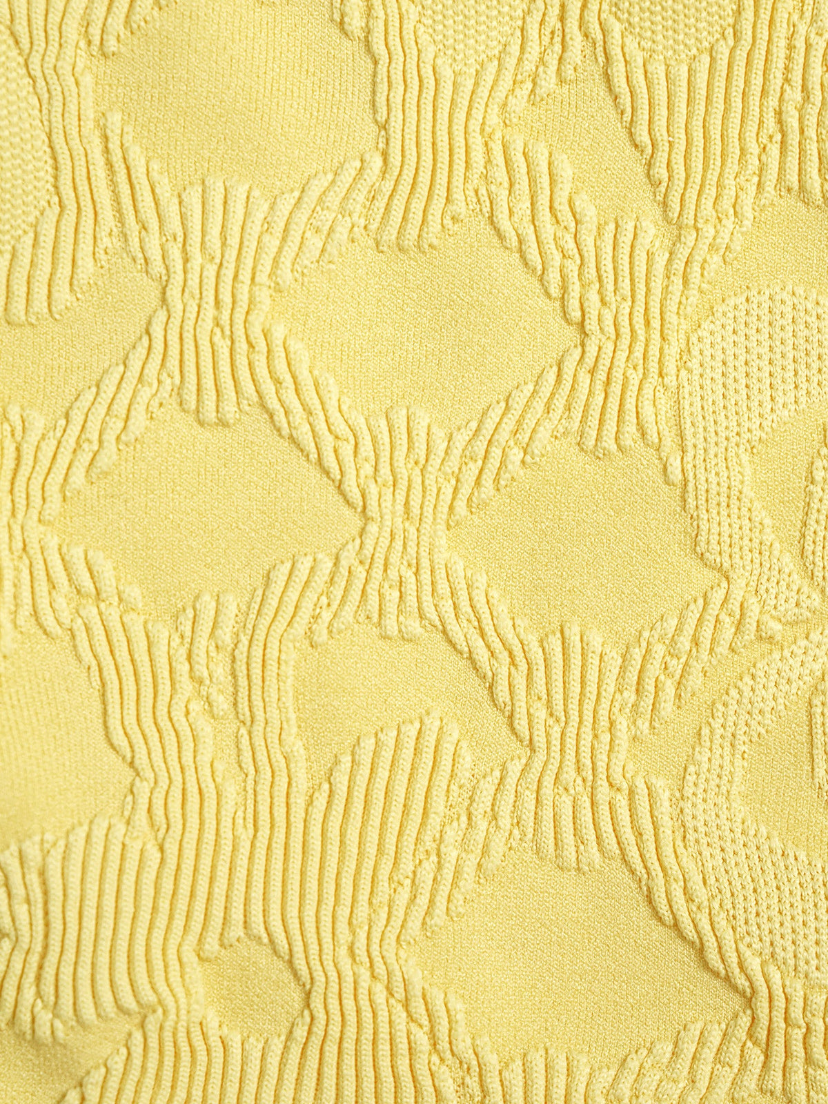 Yellow Textured O-Ring Bikini Top