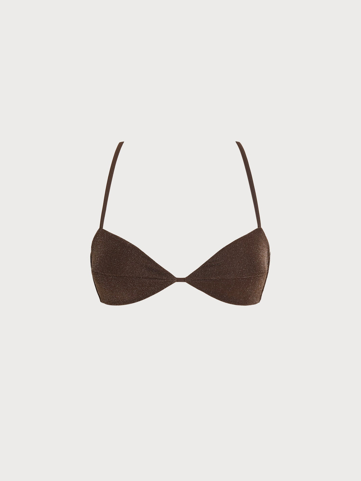 Brown Shimmer Cross Back Bikini Top
