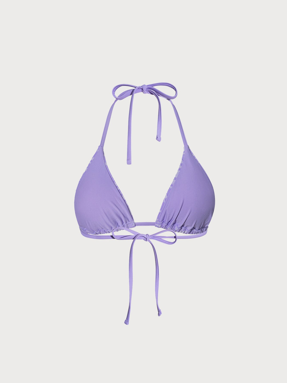 Light Purple Textured Triangle Bikini Top