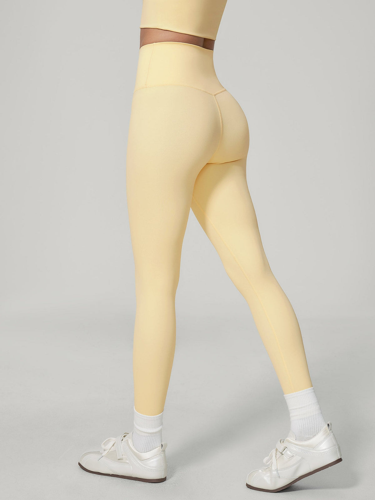 Light Yellow High Waisted Leggings 24"