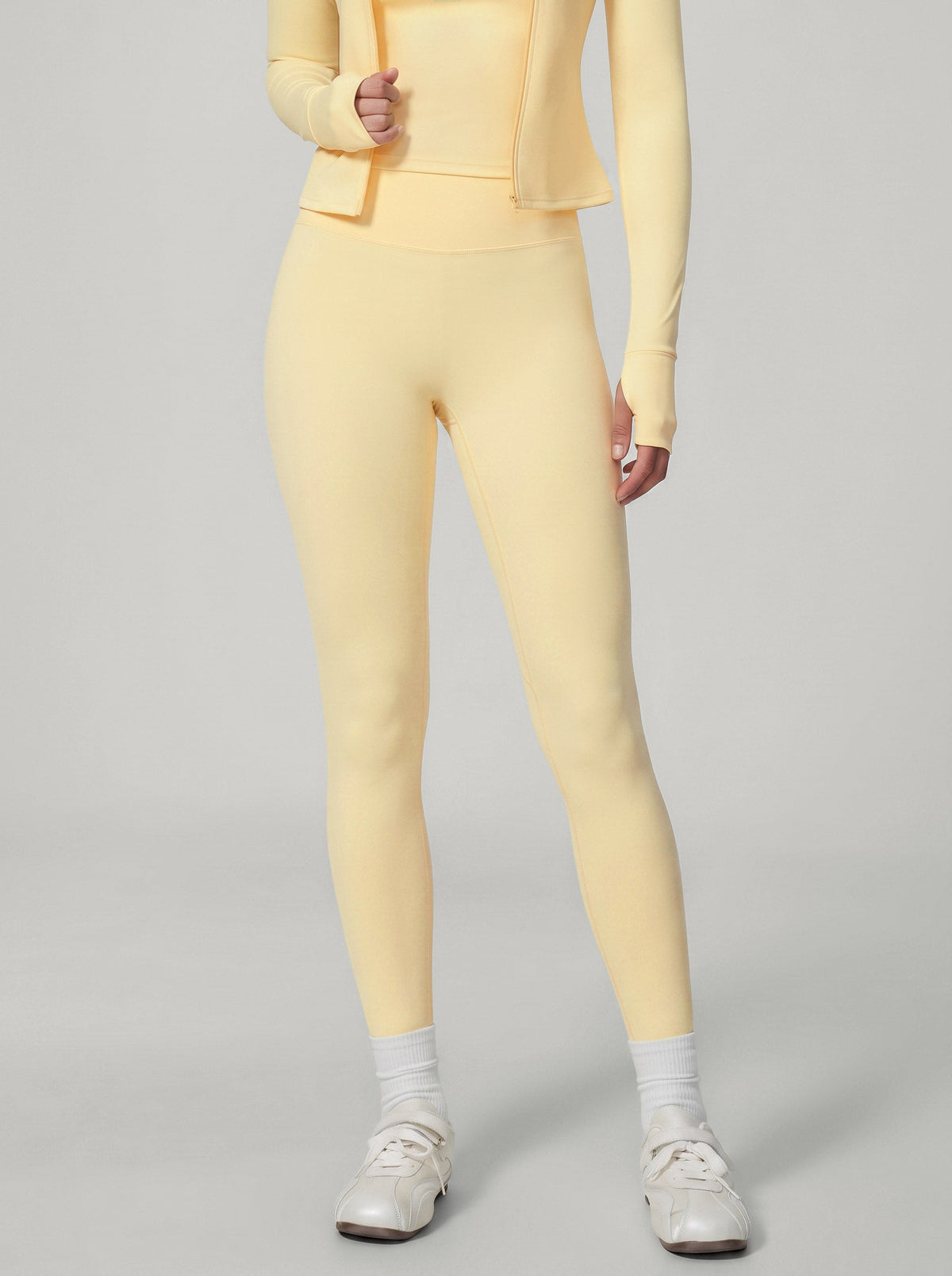 Light Yellow High Waisted Leggings 24"