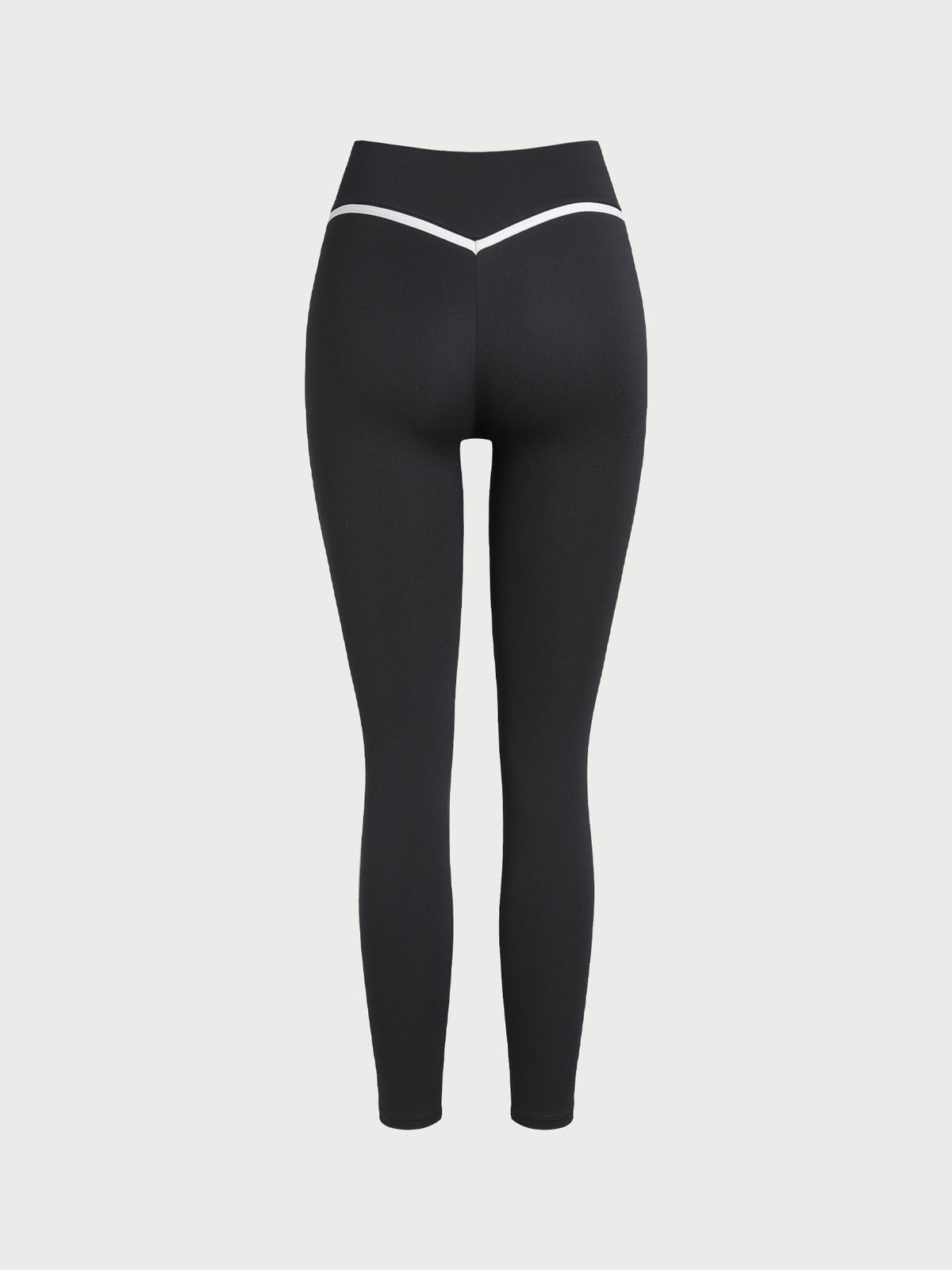 Black High-Waist Side-Stripe Leggings 27"