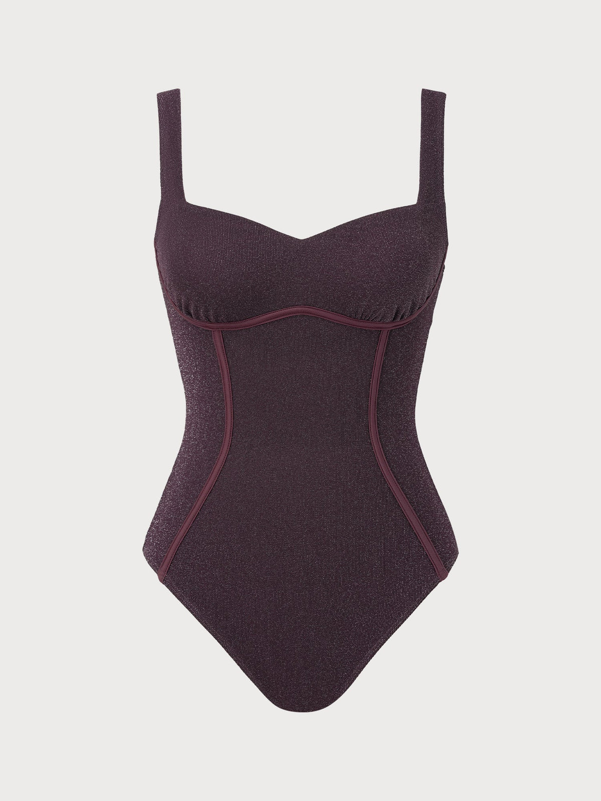 Dark Coffee Lurex X Cross Surf One Piece