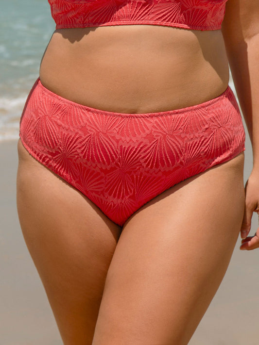 Red Jacquard Plus Size Bikini Bottom