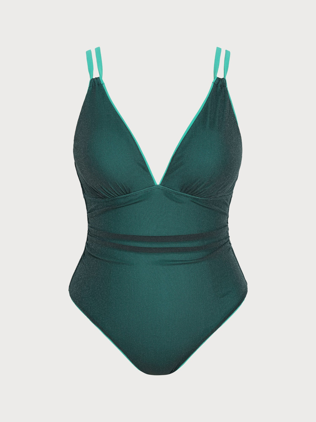 Green Strappy Cross Back Plus Size One Piece