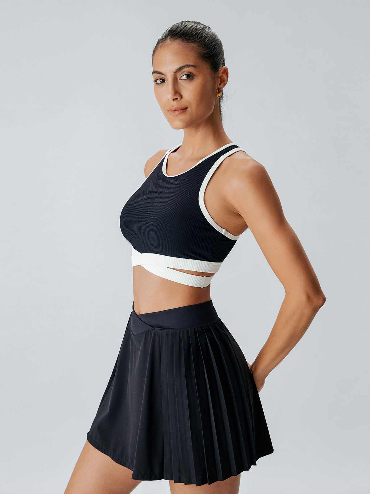 Black Pleated Tennis Skirt