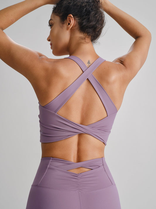 Purple Twist X-Cross Sports Bra - Light Support