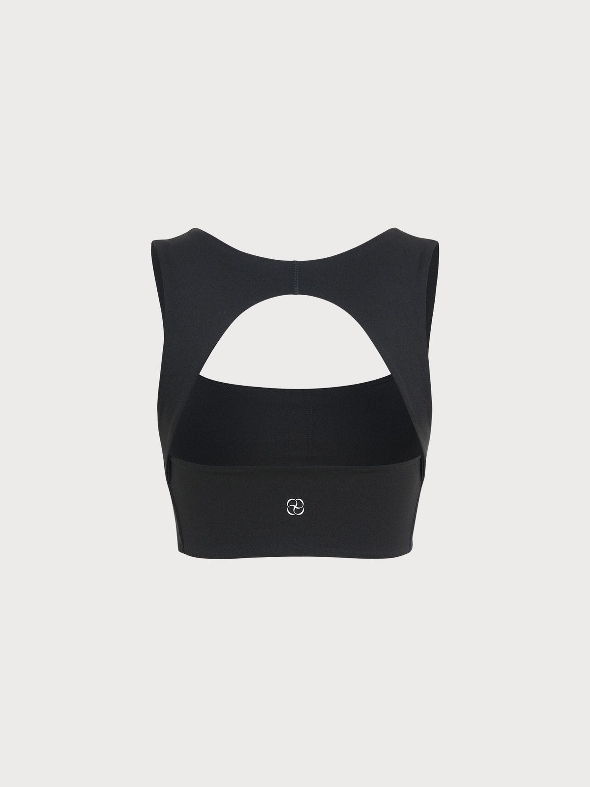 Black Square Neck Contrast Trim Sports Bra