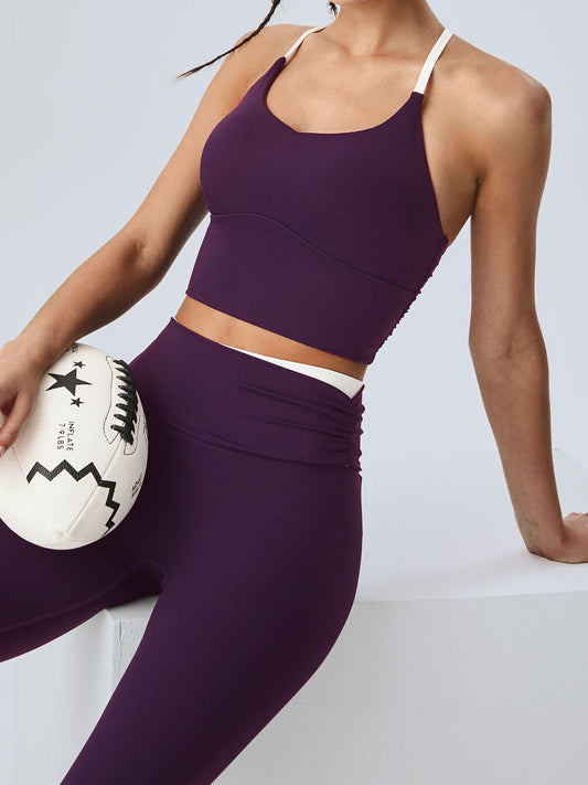 Purple Halter Sports Bra - Light Support