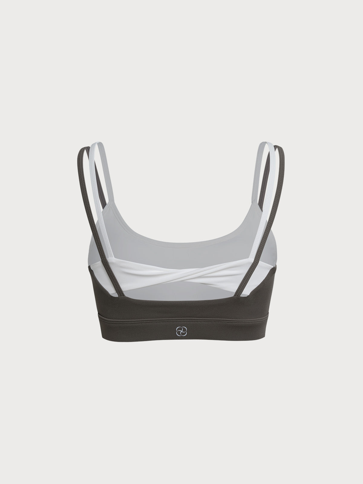 Dark Coffee Contrast Twist Sports Bra - Light Support