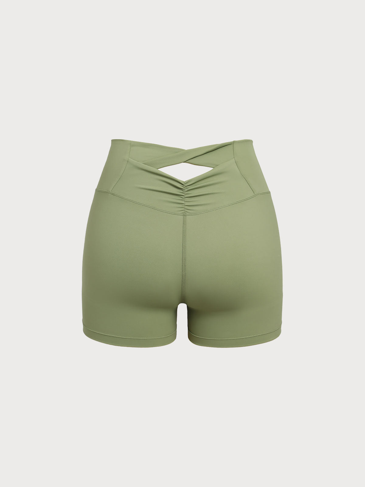 Green Cut Out Shorts 3"
