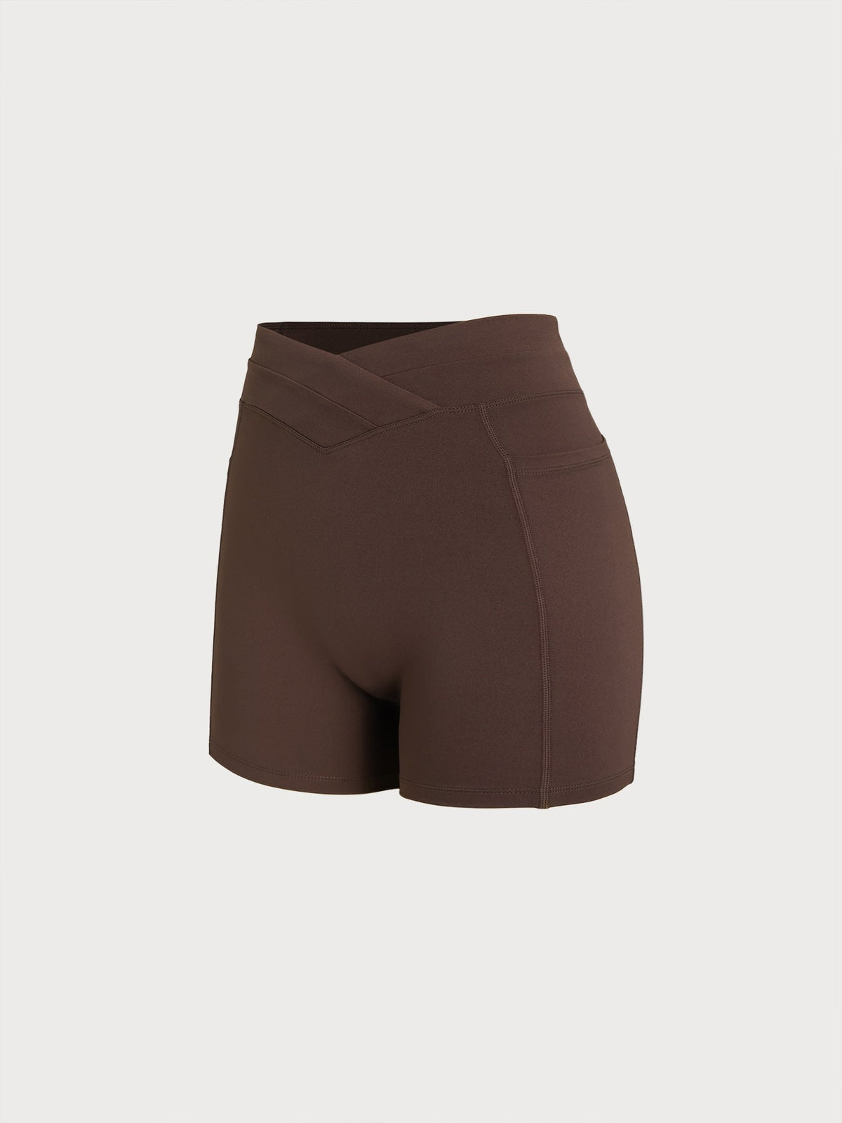 Coffee High Waisted Shorts 3"