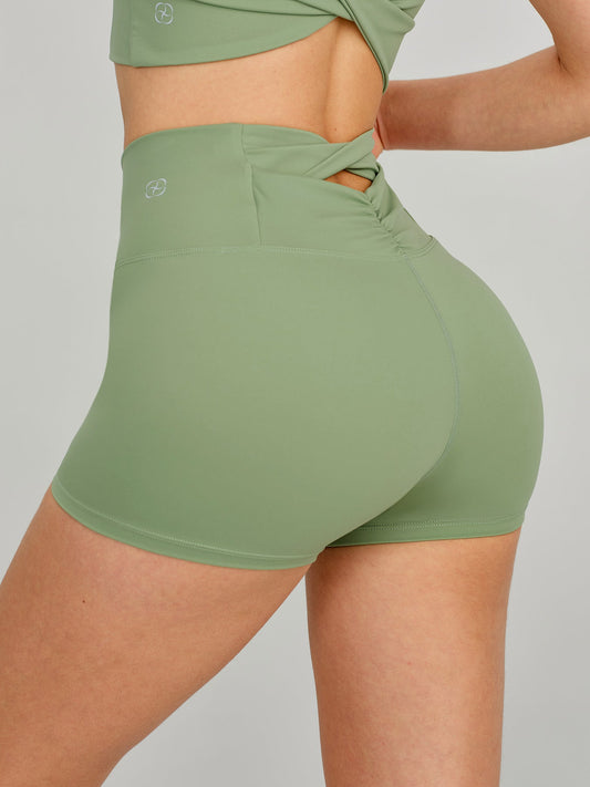 Light Green Cut Out Shorts 3"