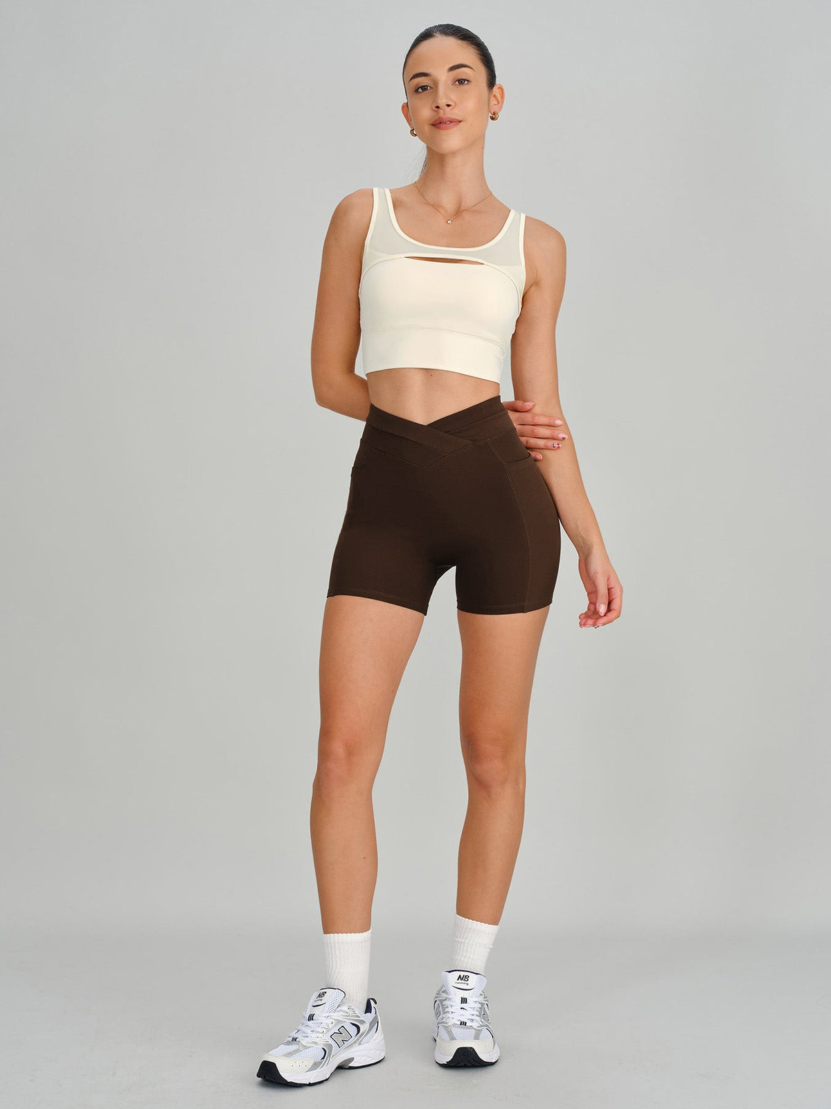 Coffee High Waisted Shorts 3"