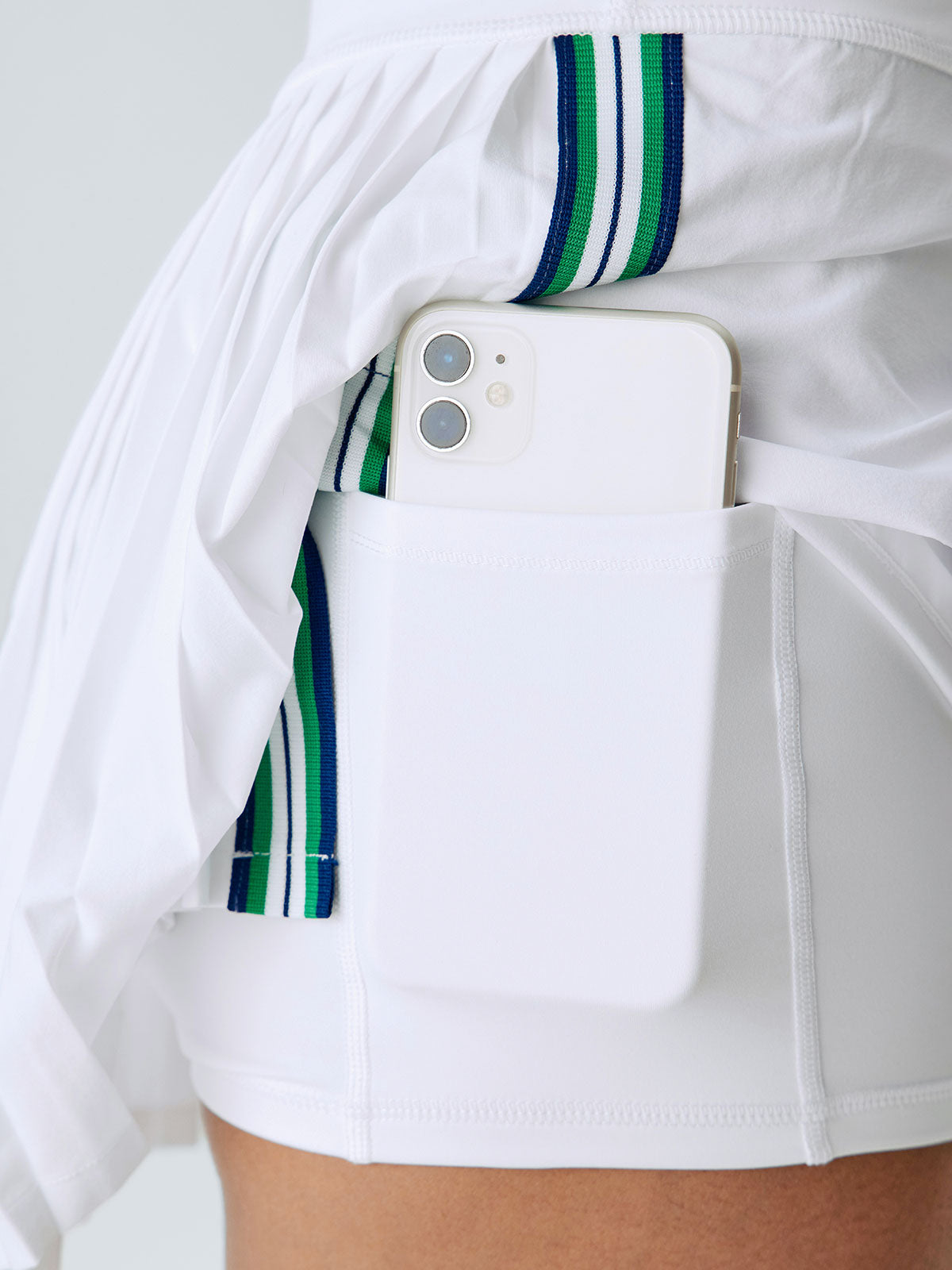 White Line Pockets Tennis Skirt