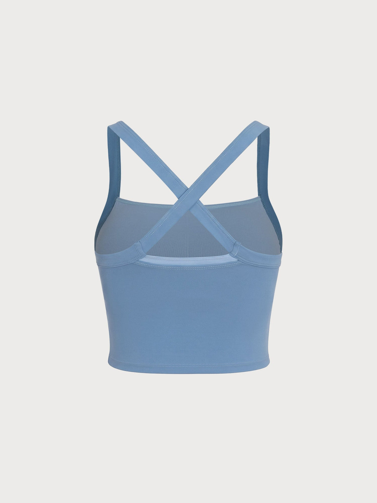 Blue Contrast Cross Back Tank Top