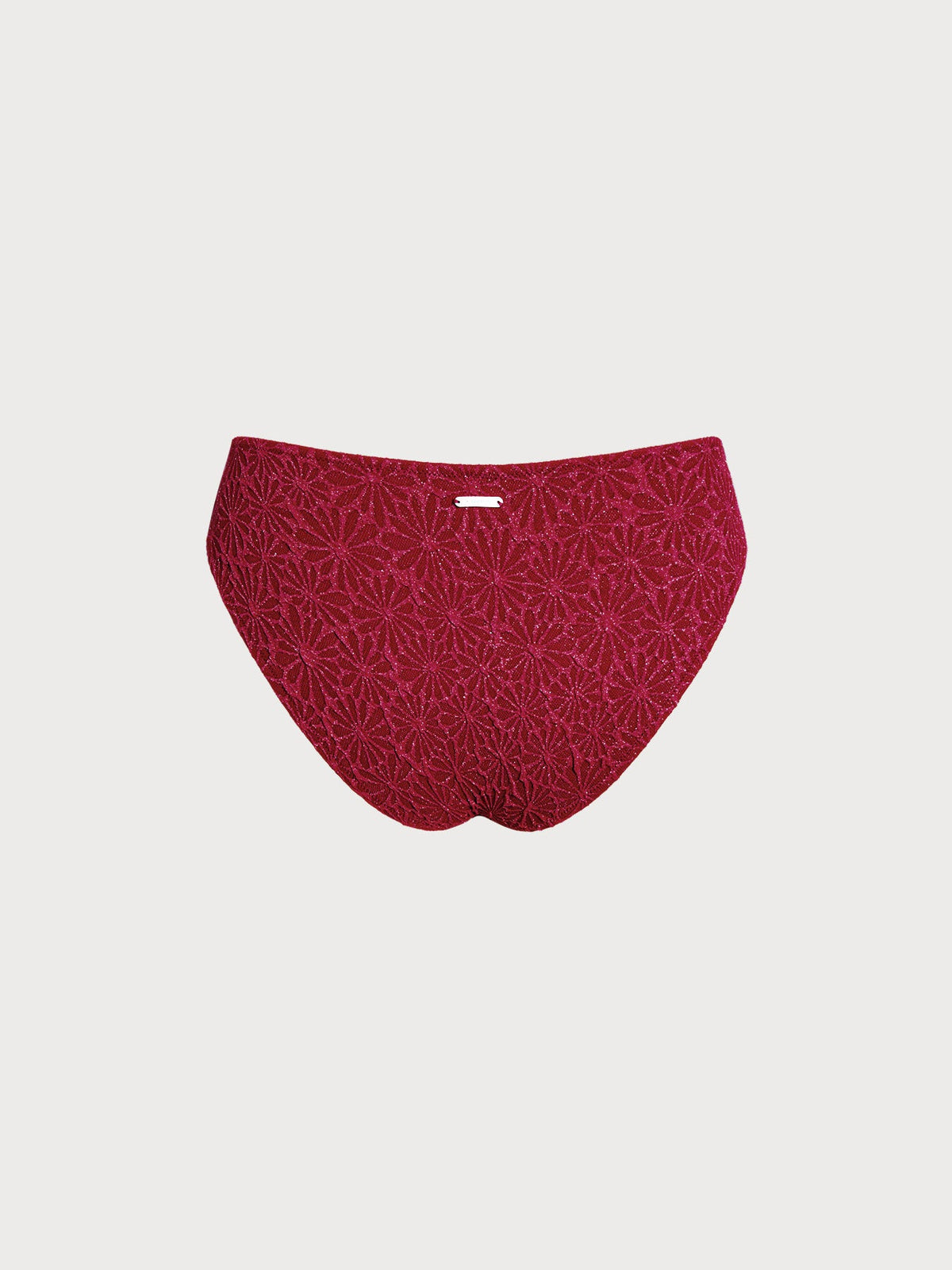 Wine Red Lurex Textured Tankini Bottom