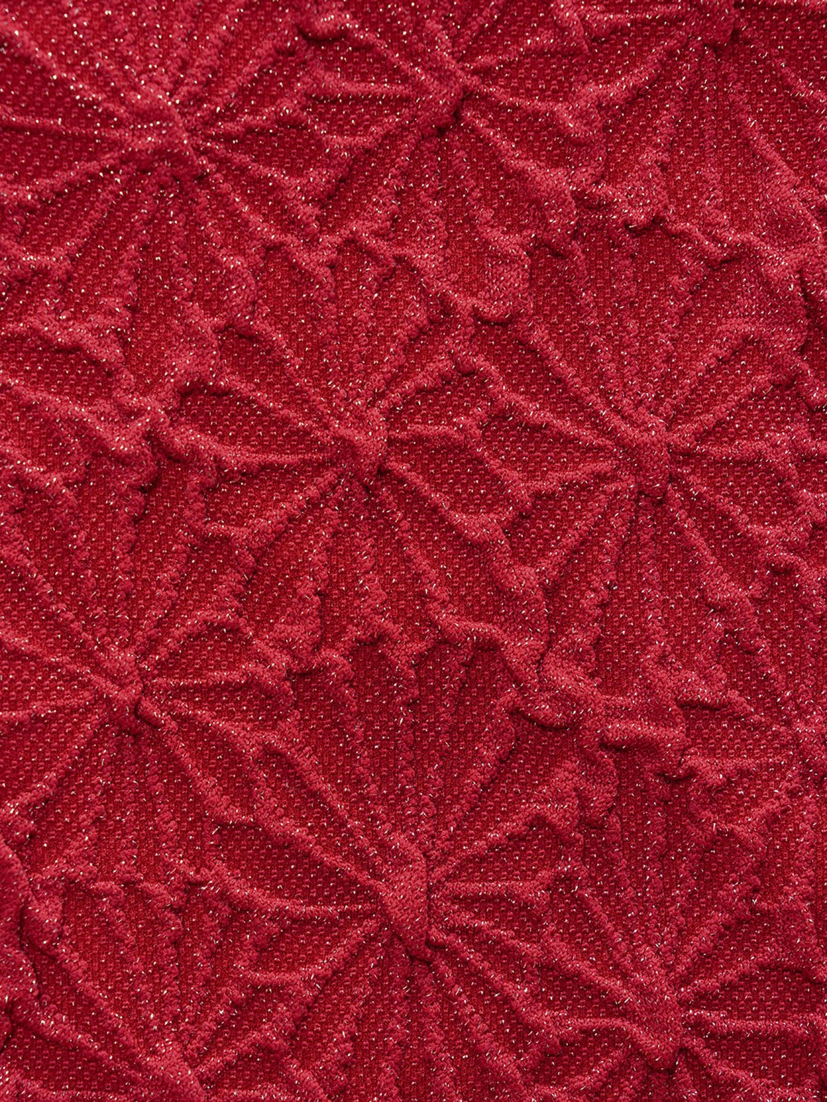 Wine Red Lurex Textured Tankini Top
