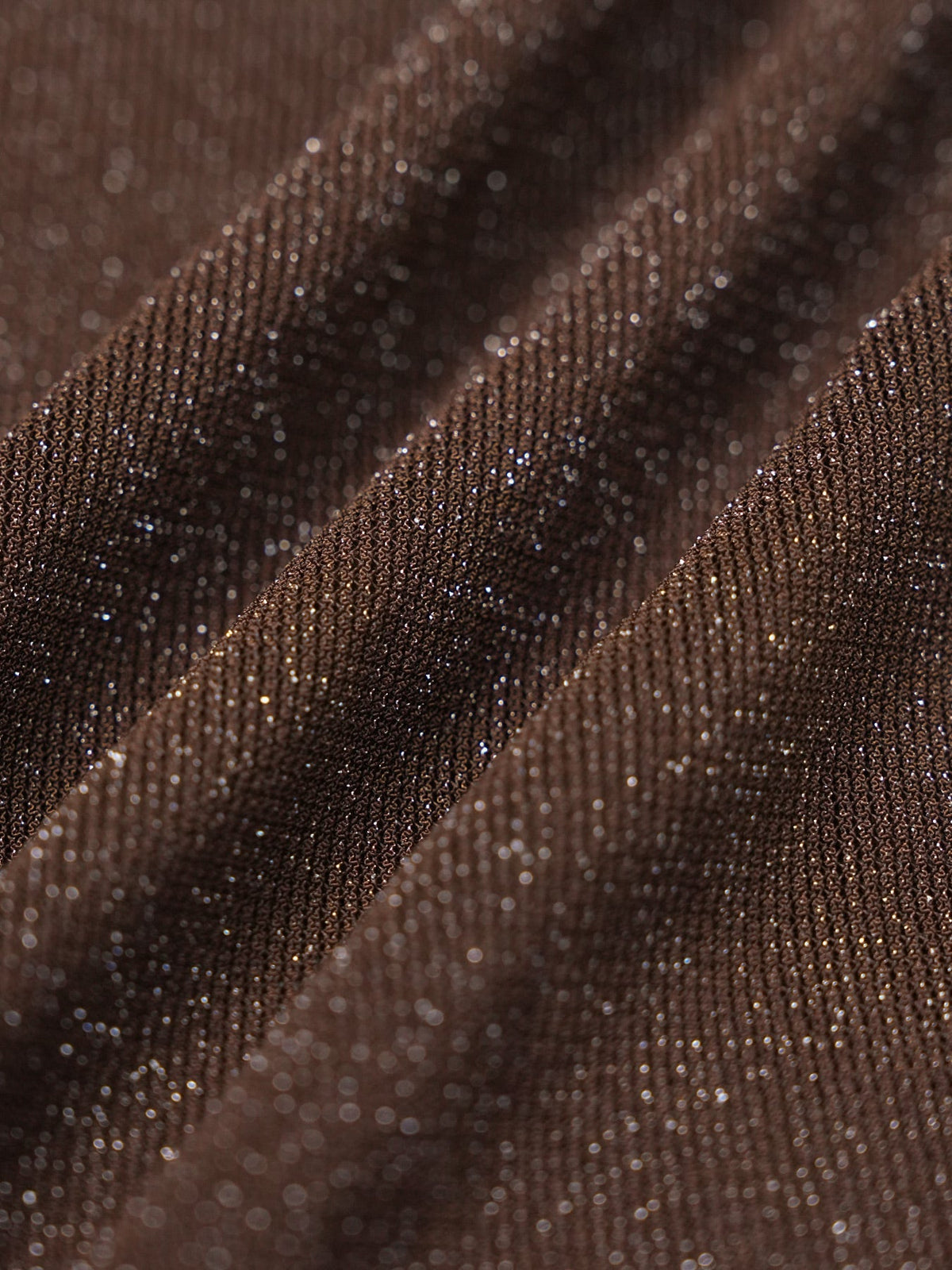 Dark Coffee Shimmer Gold-Accented Tankini Top