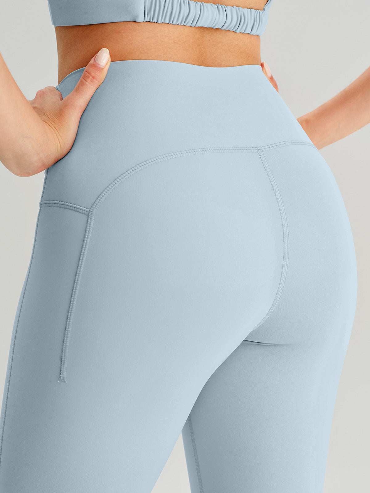 Light Blue High Waisted Leggings 25"