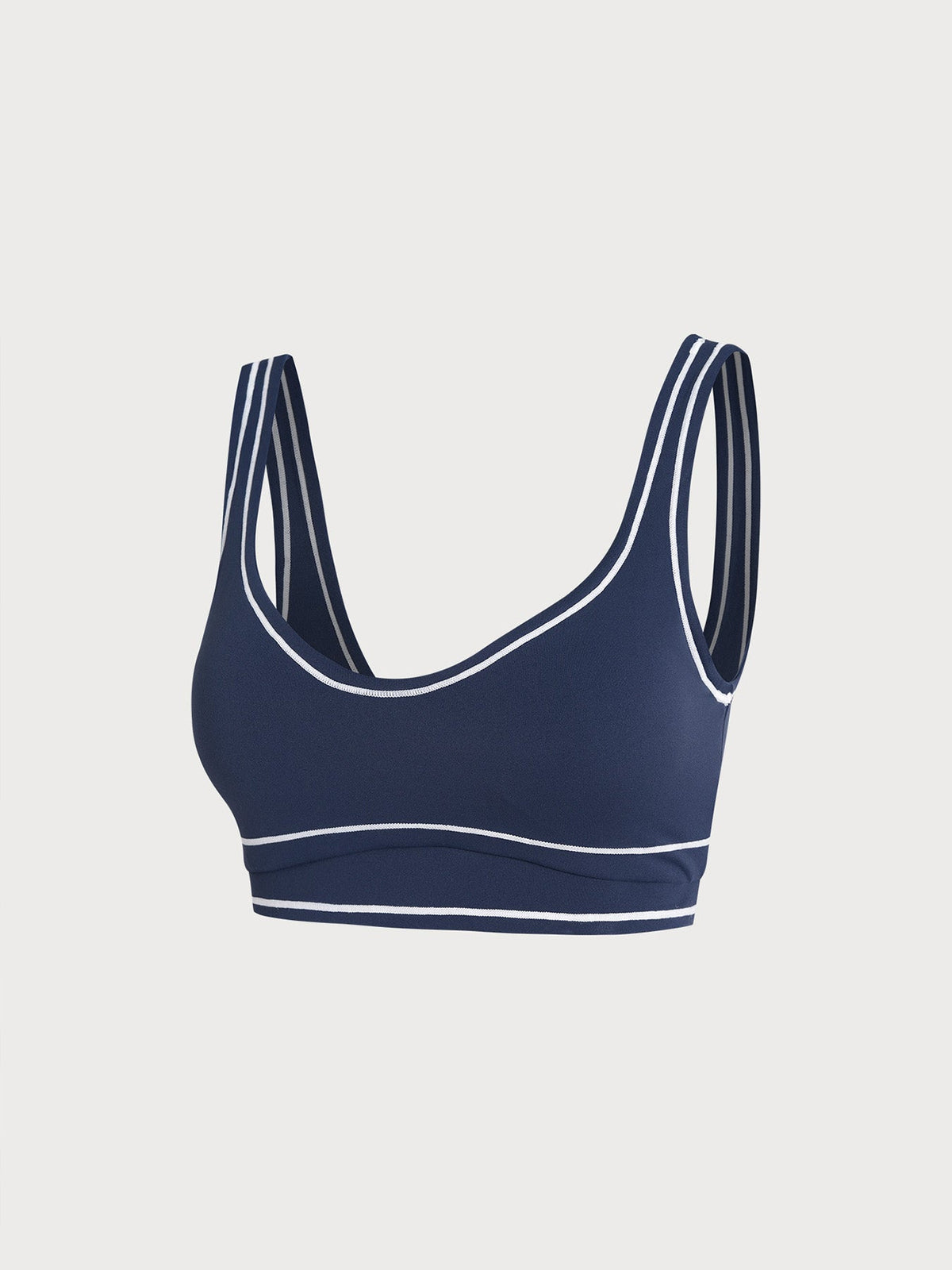 Navy Contrast-Trim Sports Bra